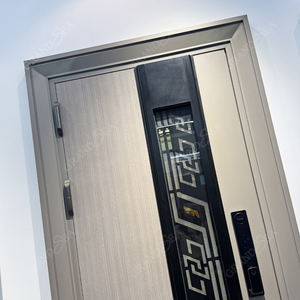 Proveedores de Foshan, Entrega Rápida, Puerta de Entrada de Acero Inoxidable para Exteriores, Puertas de Seguridad Turcas con Cerradura Inteligente Económica - Product Image 6