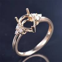 Vente en gros de bagues en or massif 10 carats 14 carats 18 carats en argent sterling serti de diamants de laboratoire et de moissanite bijoux semi montés