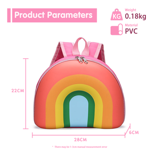 Zaino per Bambini 3D a Forma di Arcobaleno, Impermeabile in PVC, per <span class=keywords><strong>Asilo</strong></span> e Scuola, per Bambini e Bambine di 3-5 Anni - Product Image 3