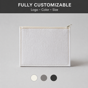 Pochette zippée en feutre blanc pour lunettes, lot de 3, organiseur de voyage pour articles de toilette, logo personnalisé - Product Image 6