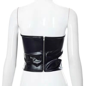 <span class=keywords><strong>Corset</strong></span> Femme Faux Cuir <span class=keywords><strong>Noir</strong></span> <span class=keywords><strong>Rouge</strong></span> Fermeture à Glissière Devant Bustier Corsets Top - Product Image 6
