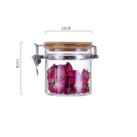 Bocaux en verre hermétiques avec couvercles en bambou et fermoirs, 500ml/750ml/1000ml, tailles personnalisables, en borosilicate de haute qualité, vente en gros