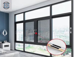 Dikey açılış paslanmaz çelik asılı perde ile yüksek kaliteli Modern alüminyum sürgülü pencere - Product Image 5