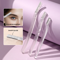 Kit de rasoirs multifonctionnels en acier inoxydable, rasoirs portables en plastique transparent, tondeuse à cheveux, rasoir pour le visage et les sourcils pour femmes