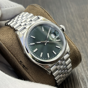 Montre automatique de luxe pour homme, boîtier poli, bracelet Jubilé, affichage de la date, verre saphir, cadran soleil, acier inoxydable - Product Image 4