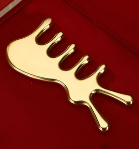 Peigne masseur multifonctionnel en laiton à dents larges avec petit nez d'oeil de dauphin Caractéristiques Produit de massage des méridiens de la tête - Product Image 1