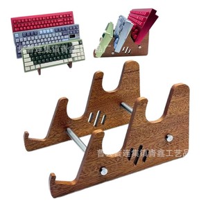 Estante de madera para teclado, organizador de escritorio de 3 niveles para teclado de computadora, estante de exhibición - Product Image 5