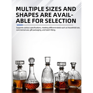 Bouteille en verre pour whisky, personnalisée, plate, carrée, pour liqueur, vodka, whisky, verre à shot, bouteilles d'alcool, spiritueux, 500 ml avec bouchons - Product Image 5