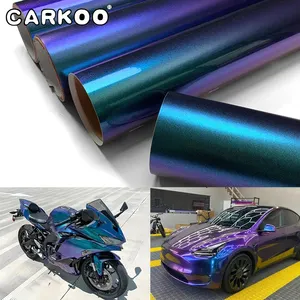 Film vinyle caméléon pour voiture Film de changement de couleur brillant mat Emballage violet bleu Air Release Stickers Motorcycle Sticker Accessories