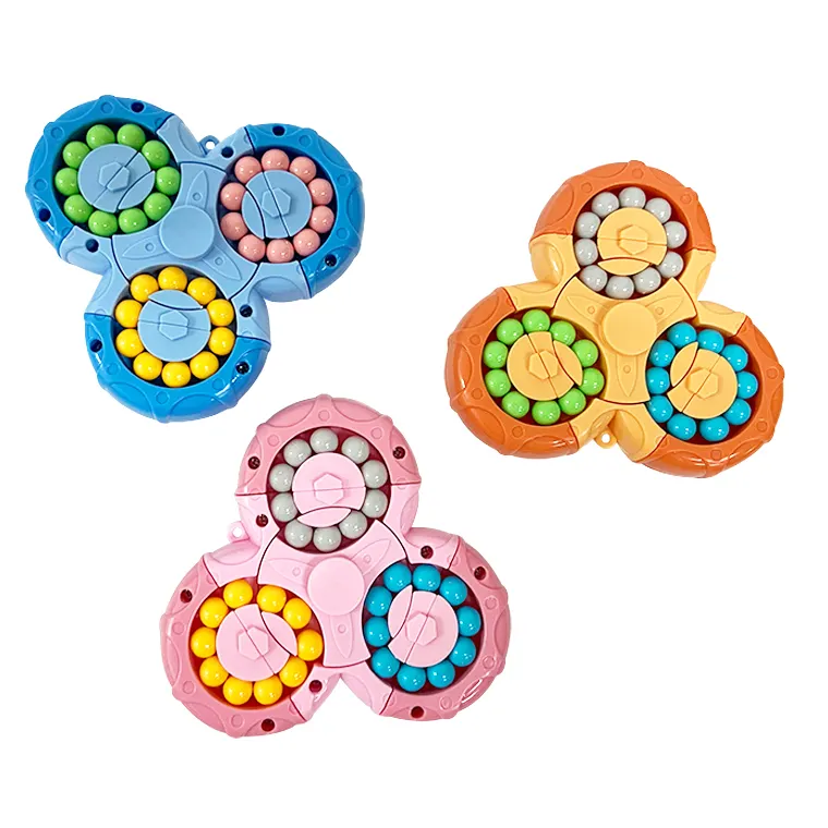 Hot Sale Interesting Stress Release Fingertip Spinner Toy Decompression Puzzle Magic Cube Games Rotating Magic Bean Fidget Cube