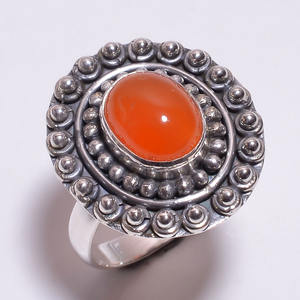 แหวนพลอยมูนสโตนสีรุ้ง เงินแท้ 925 เครื่องประดับเงินโบราณคลาสสิก เครื่องประดับงานแต่งงานชั้นดี ผู้ส่งออกเครื่องประดับ - Product Image 3