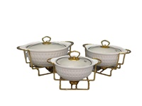 Marmite à soupe ovale en céramique marbrée avec couvercle en verre, design européen, finition mate, double anse, logo personnalisé, compatible induction et lave-vaisselle