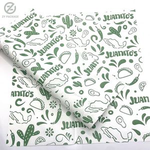 Papier d'emballage alimentaire biodégradable personnalisé, résistant à la graisse, pour l'emballage des hamburgers et des biscuits - Product Image 4