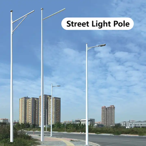 Personalizado ao ar livre 4m 5m 6m 7m <span class=keywords><strong>8m</strong></span> 9m 10m 12m duplo único braço preço galvanizado aço solar poste poste de luz poste de lâmpada - Product Image 6