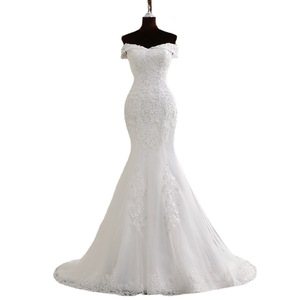 Off Shoulder Mermaid Wedding Dress <b>White</b> <b>Lace</b> Sweetheart Neckline Bridal Gown Formal Dress - Product Image 5