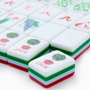 Green Mahjong Tiles Set Luxury Oh My Custom American Mahjong Tiles 4 Layer Acrylic Engraved UV Print Min Order 1 Travel Game Omm - Product Image 3