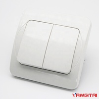 Interruptor de pared eléctrico de 2 entradas, estándar europeo, 10A, 250V, doble interruptor