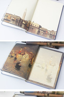 Vente en gros de cahier d'art d'architecture de paysage simple et créatif, couleur, page intérieure, illustration, bloc-notes pour étudiant