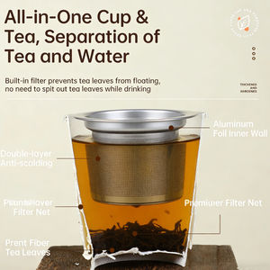 Taza de Té Desechable Ecológica de Pared Simple con Capa de Filtro de Papel de Aluminio, Papel de Grado Alimenticio Reciclable, Logotipo Personalizado - Product Image 3