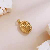 18K Gelbgold Labor-Gezüchteter Diamant-Anhänger Feiner Vintage Ovaler Voll-Diamant Iris Exquisiter Luxus Verstellbarer Damen Zierlicher Charm