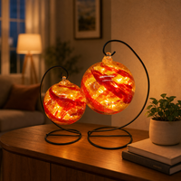 Lampe suspendue en verre soufflé à la main, globe de flamme LED, pour table à manger, maison