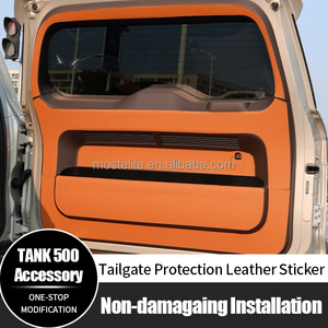 Almohadilla protectora de puerta trasera de alta calidad, cubierta adhesiva de cuero de protección embellecedora de puerta trasera para tanque GWM 500 - Product Image 2
