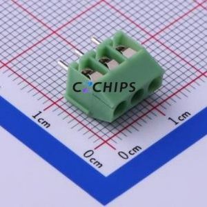KF350-3.5-3P Screw Terminal Block Through hole Component (THT),P=3.5mm Connector 1x3P 3.5mm Green Through Hole - Product Image 1