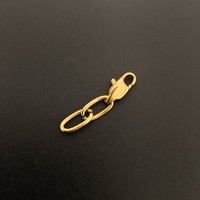 Chaîne d'extension en acier inoxydable EManco, plaquée or 14 carats, avec fermoir mousqueton, pour la fabrication de colliers et bracelets DIY