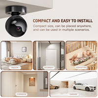 Mini Cámara de 2MP con Visión Nocturna, Detección de Movimiento, Gran Angular, 1080P HD, CCTV de Seguridad para Interiores, Exteriores, Hogar y Oficina