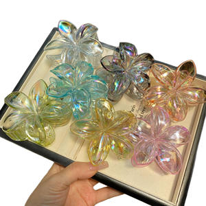 Ensemble <span class=keywords><strong>de</strong></span> pinces à cheveux <span class=keywords><strong>fleur</strong></span> <span class=keywords><strong>d</strong></span>'oeuf violet Bauhinia pince requin pour tête arrière accessoires pour cheveux <span class=keywords><strong>de</strong></span> fille en plastique résine - Product Image 3