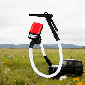 Manual Nozzle <b>Battery</b>/USB Powered DC Motor Fuel Transfer <b>Pump</b> 4 Adapters 3.8GPM Low Pressure OEM 5V/12V Water/Gasoline - Product Image 6
