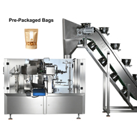 Ligne d'emballage de granulés avec peseuse multi-têtes pour sachets préformés, bouteilles, noix, snacks, noix de cajou, flocons d'avoine – Machine d'emballage et de pesage automatique