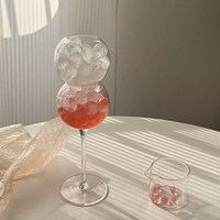 Nouveauté : Verres à vin en forme de double boule, coupes à cocktail en verre transparent, verres à vin en forme de gourde pour banquets de mariage, articles de bar en borosilicate de haute qualité