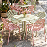 Table et chaises de balcon, chaise de jardin pour les loisirs au bord de la piscine, table basse d'extérieur, mobilier de terrasse de restaurant, mobilier imperméable