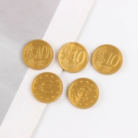 Promosi kustom kustom OEM murah abs dicetak berlapis 1 euro koin emas perak token plastik Eropa