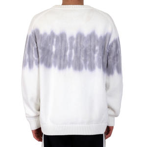 Pull en tricot personnalisé pour hommes Pull en tricot teint par pulvérisation Pull en tricot à manches longues avec lettre brodée Pull en tricot pour hommes - Product Image 3