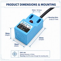 Capteur de proximité inductif SonGenShi SN04-N DC 10-36V 4mm NPN NO IP67 étanche pour l'automatisation industrielle