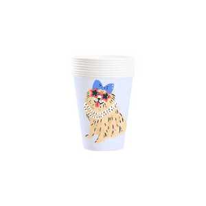 DAMAI <b>Light</b> Blue Speckled <b>Dog</b>-themed Patriotic American Flag Disposable Party Supplies Plates Cups and Napkins for the Party - Product Image 4