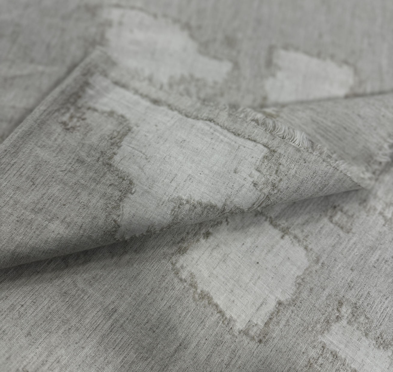 Organic Textured Natural Linen Cotton Viscose Woven Lightweight Dyed Jacquard Fabric for Garment Dresses