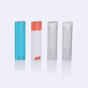 Environmental recycling Plastic PP PCR oval 4.5g lip balm tube lip stick twist up off tube