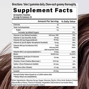 Complément pour des <span class=keywords><strong>ongles</strong></span> plus forts, améliore l'éclat de la peau, favorise la croissance des cheveux, améliore les <span class=keywords><strong>ongles</strong></span> <span class=keywords><strong>cassants</strong></span>, gommes à la biotine pour femmes - Product Image 3