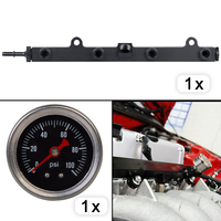 Kit de riel de combustible Serie K de alta calidad, Riel de inyección de combustible de alto flujo con manómetro