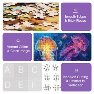 Puzzle personnalisé de 500 pièces <span class=keywords><strong>pour</strong></span> adultes, puzzle de méduse marine <span class=keywords><strong>pour</strong></span> adultes, puzzle <span class=keywords><strong>pour</strong></span> <span class=keywords><strong>personnes</strong></span> âgées, <span class=keywords><strong>jeu</strong></span> amusant et stimulant, <span class=keywords><strong>jeu</strong></span> familial, cadeau, jouet - Product Image 5