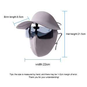 หมวกกันแดดแบบคลุมหน้า Ice Silk ป้องกันรังสียูวี พร้อมแว่นกันแดดในตัว สำหรับกิจกรรมกลางแจ้ง เหมาะสำหรับทุกเพศ - Product Image 2