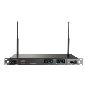 Receptor inalámbrico de doble canal de baja latencia MIPRO Factory Direct con banda ancha de 72MHz para sistema de micrófono con interfaz digital AES/EBU - Product Image 1