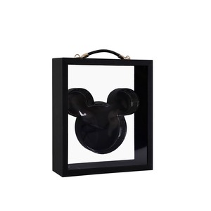 New Mickey Heart Shaped Acrylic Transparent Luxury Gift Box with Handle Lock Flip Top Rose Box