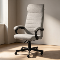 Silla de Oficina Ergonómica de Tela con Respaldo Alto, Altura Ajustable, Reclinable, Giratoria 360 Grados, para Personal, Hogar y Estudio