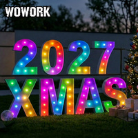 Lampes à ampoules lumineuses personnalisées WOWORK 2026 pour cadre métallique, lettres et chiffres lumineux pour décoration de scène de fête foraine