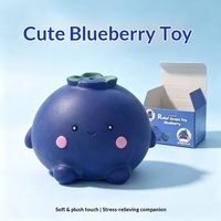 Groothandel Realistische Blauwe Bes Squishy Bal voor Kinderen en Tieners, Creatief Stressverlichtend, Langzaam Terugverende TPR Fruitbal voor Verjaardagen