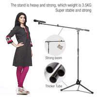 Support de microphone Yinyu MS126 avec base en acier et bras télescopique pour l'enregistrement en studio professionnel